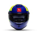 Hummer S Monti C17 - Motorcycle Riding Helmet (Gloss Blue/Neon Yellow) 1