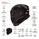 SMK Agnar Cyborg Gloss Black Grey (GL266) Helmet 2