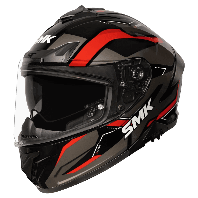 SMK Typhoon Azonix Gloss Black Grey Red (GL263) Helmet