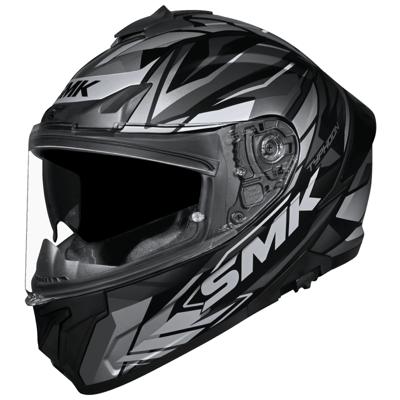 SMK Typhoon Rival Gloss Black Grey (GL266) Helmet