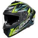 SMK Typhoon Rival Gloss Black Blue Yellow (GL254C) Helmet 1