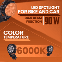 LGP DK-550 Pro 90W LED Spotlight for Bike & Car (Pair) 3