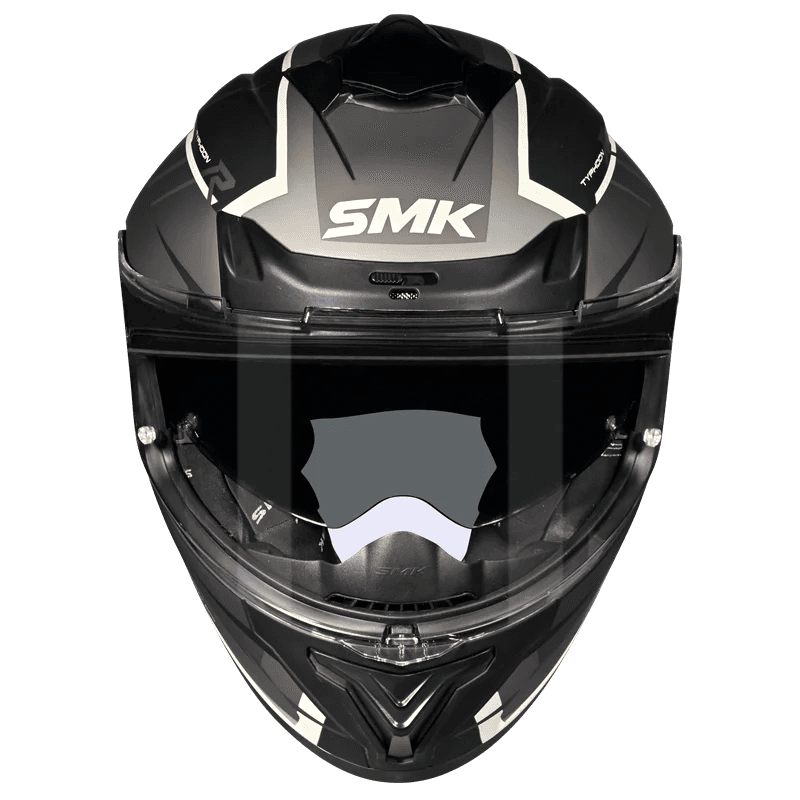 SMK Typhoon Aerot Gloss Black Grey (GL266) Helmet