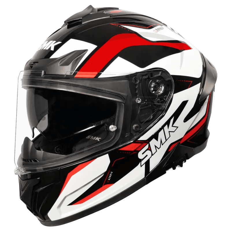 SMK Typhoon Azonix Gloss Black White Red (GL213) Helmet