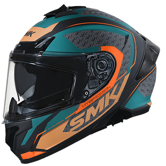 SMK Typhoon RD1 Black Green Orange Gloss (GL287) Helmet