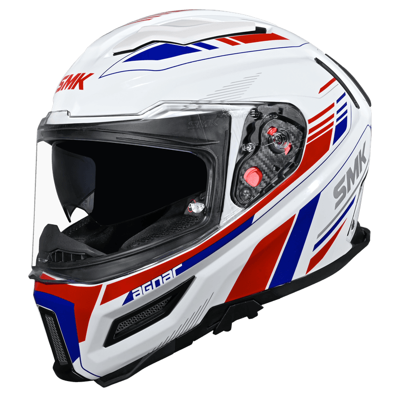 SMK Agnar Revv Gloss White Red Blue (GL135) Helmet
