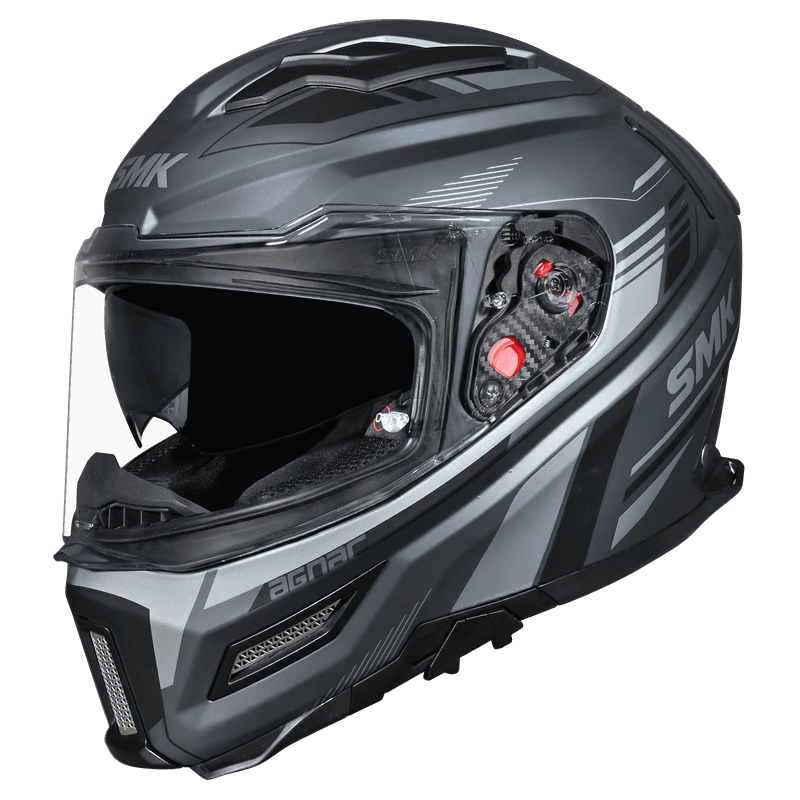 SMK Agnar Revv Gloss Grey Black (GL662) Helmet