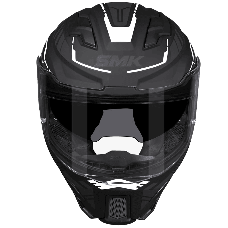 SMK Agnar Tektron Gloss Black Grey White (GL261) Helmet